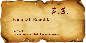 Parotzi Babett névjegykártya